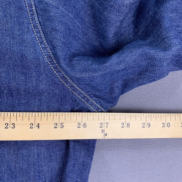 Levi's Western Denim Shirt Mens 2XL Dark Wash Snap Front Long Sleeve Red Tab - Picture 13 of 15